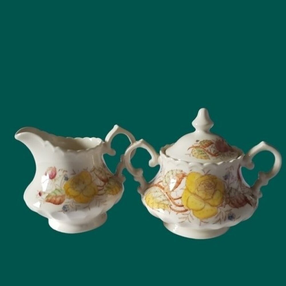 Vernon Rose creamer & sugar set - Picture 2 of 9